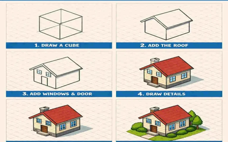 How to make an isometric drawing of a house?