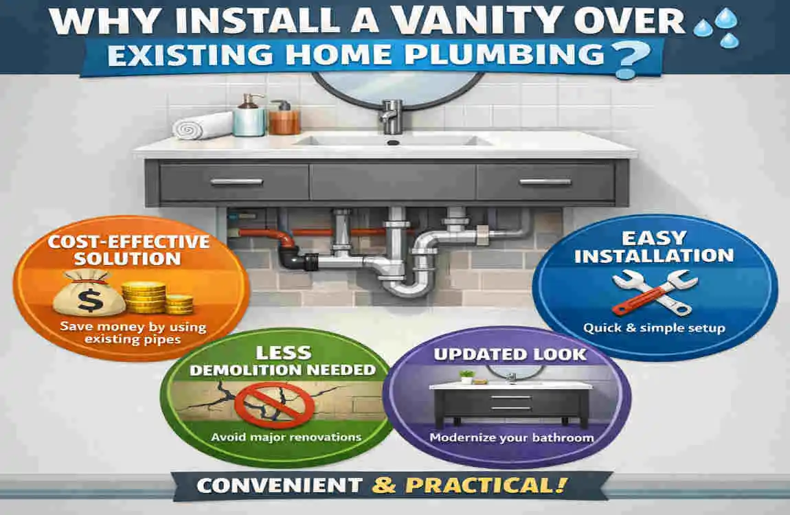 how to install vanity over home plumbing