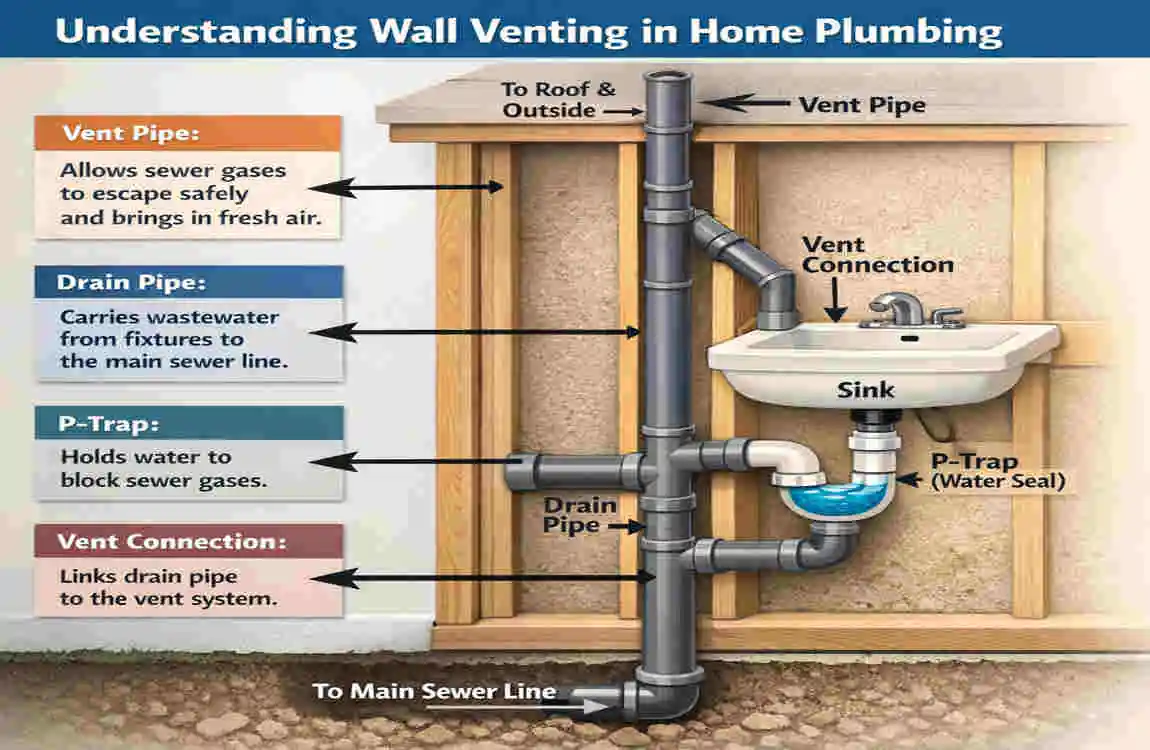 can you vent home plumbing through a wall
