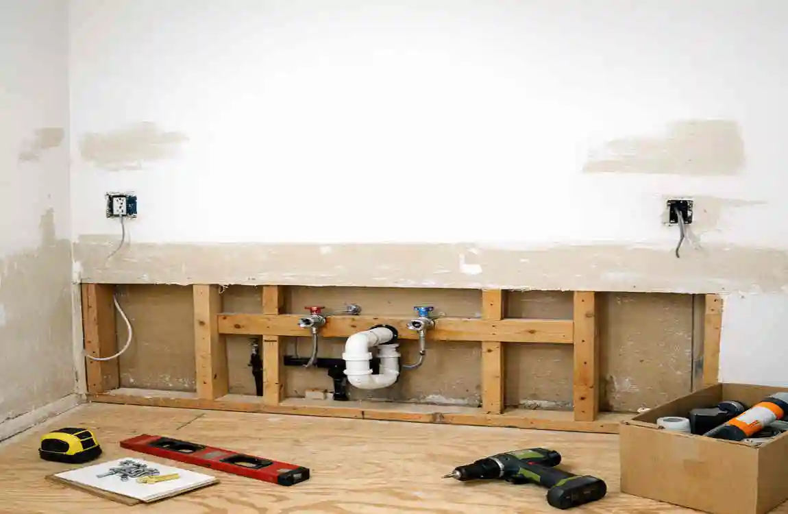 how to install vanity over home plumbing