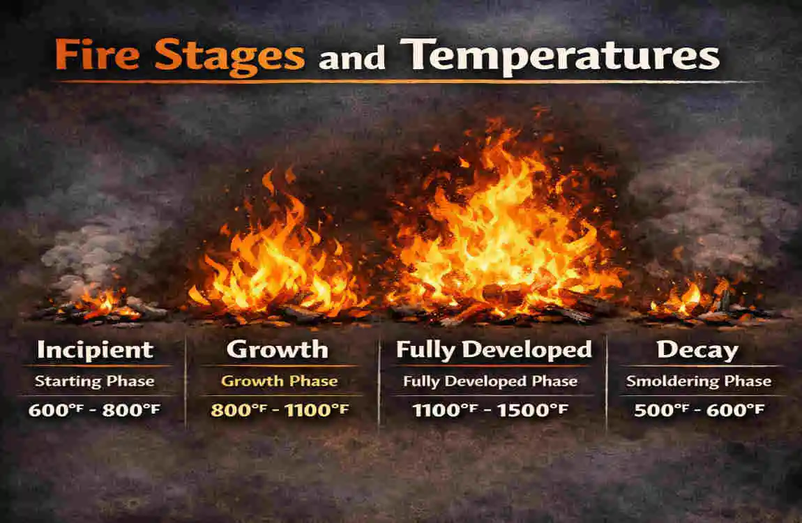 how hot does a house fire get