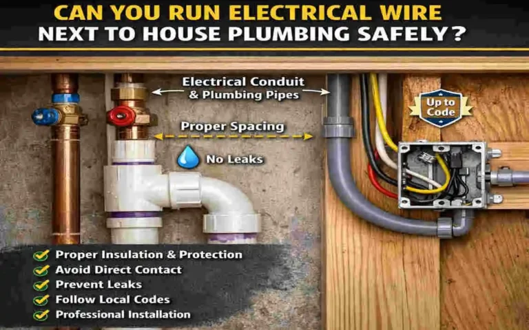 can you run electrical wire next to house plumbing