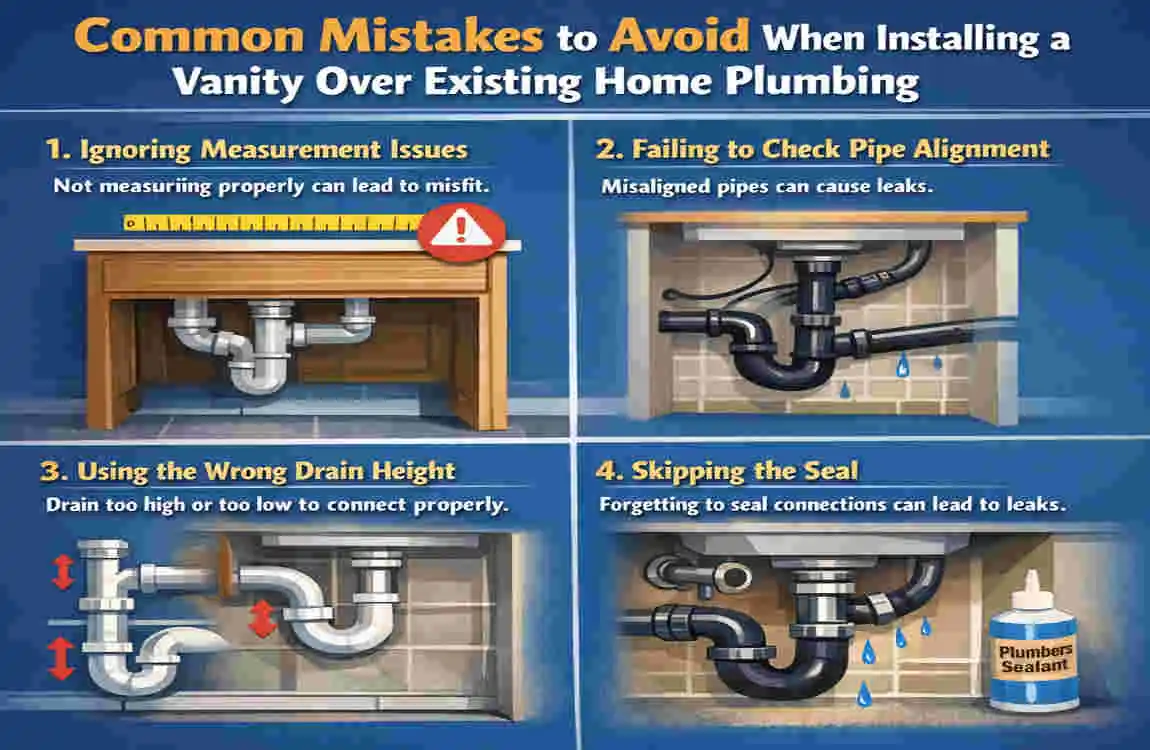 how to install vanity over home plumbing