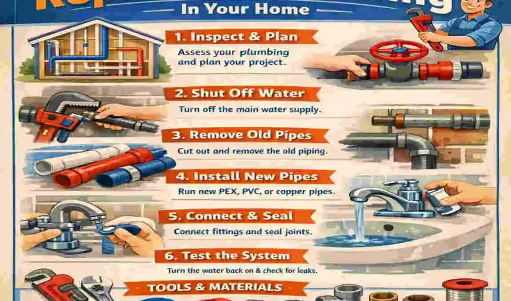 how much to replace plumbing in a house