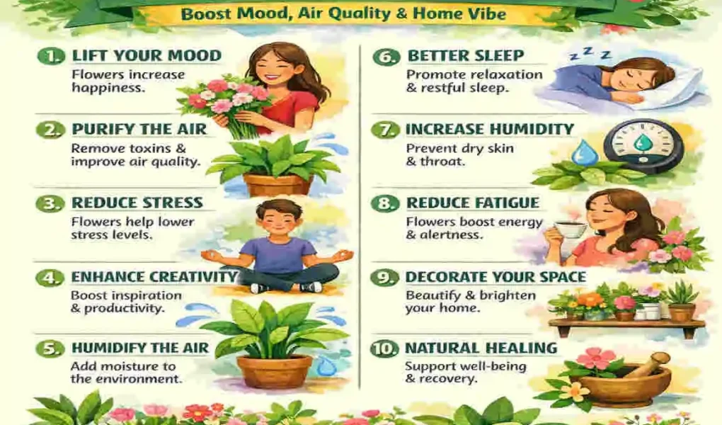 what are the benefits of having flowers in the house