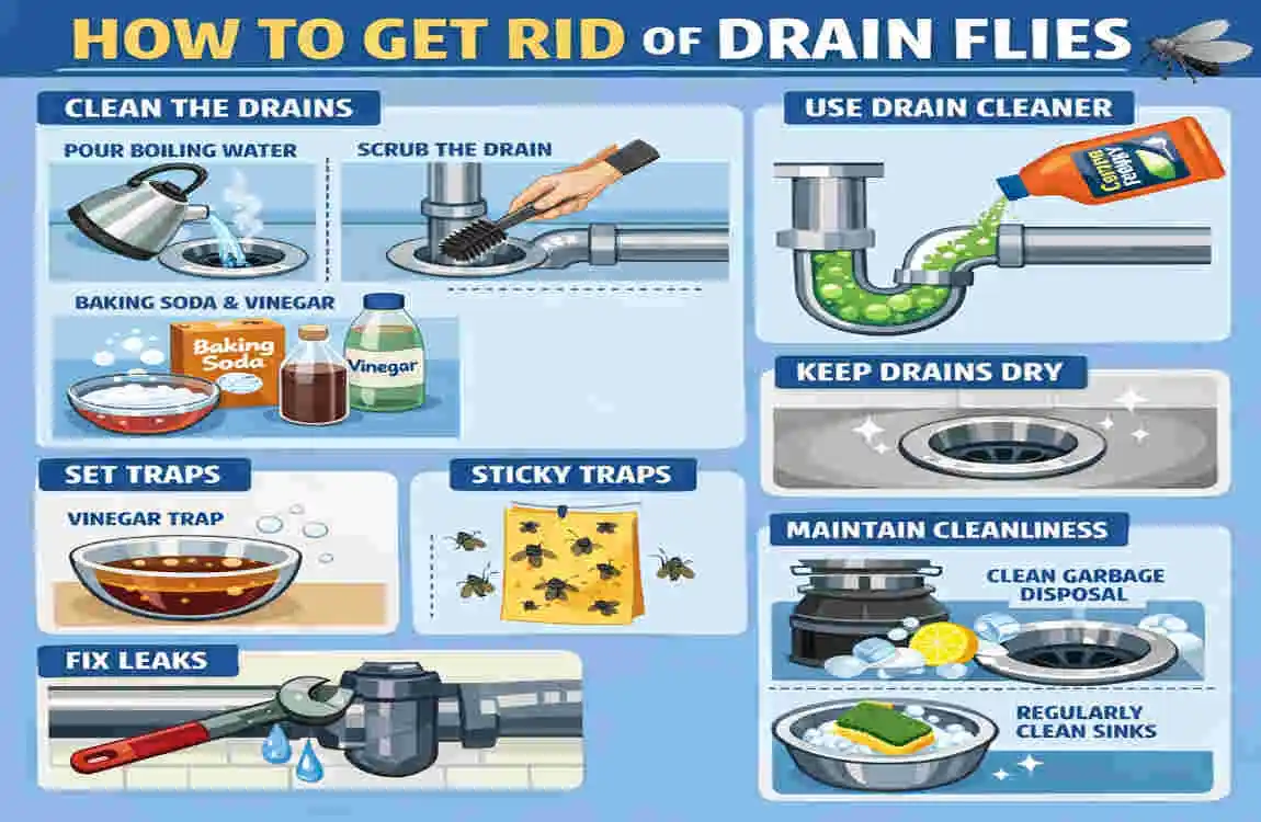 how to get rid of drain flies in my house