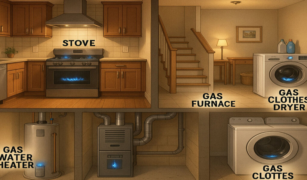 what in the house uses gas