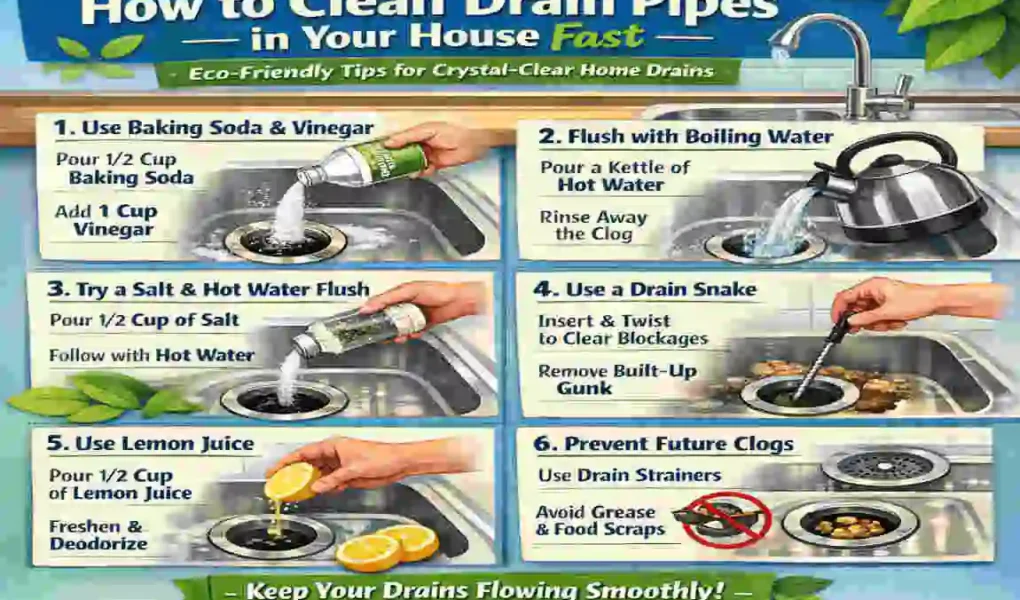 How to Clean Drain Pipes in Your House Fast: Eco-Friendly Tips for Crystal-Clear Home Drains