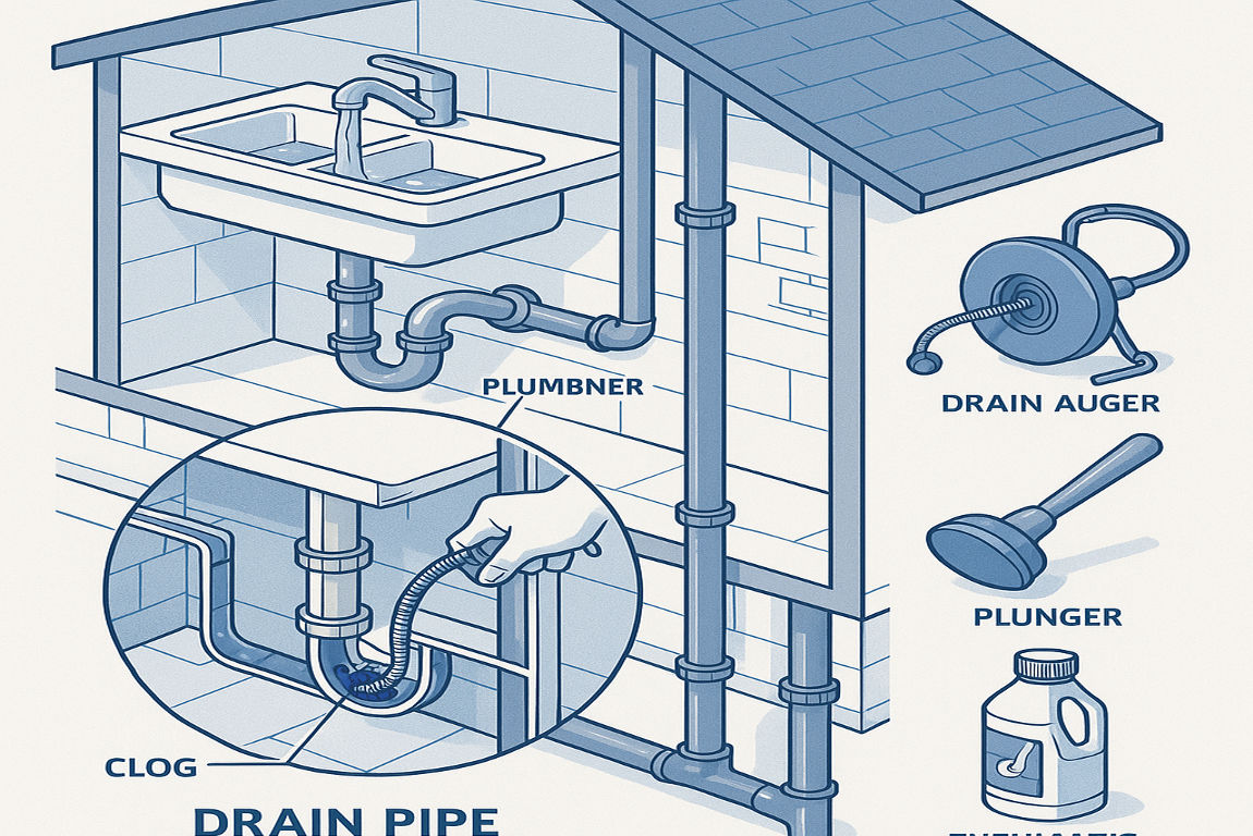 How to clean out drain pipes in house?