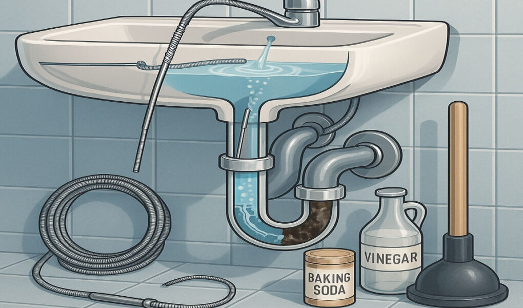How to clean out drain pipes in house?