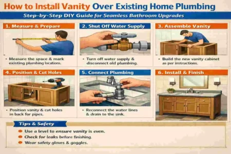 how to install vanity over home plumbing