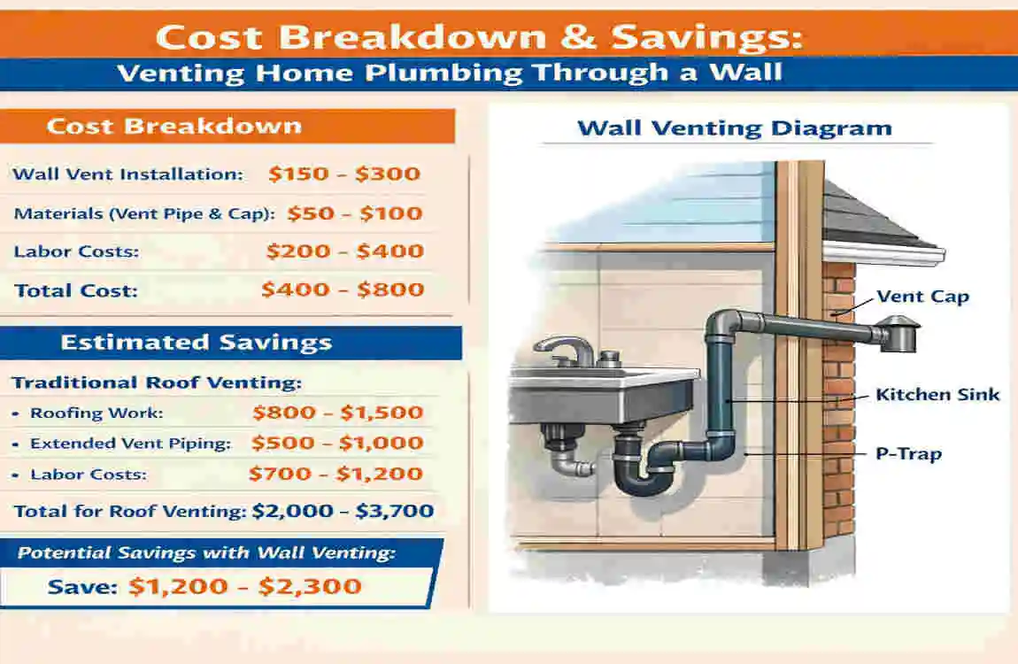 can you vent home plumbing through a wall