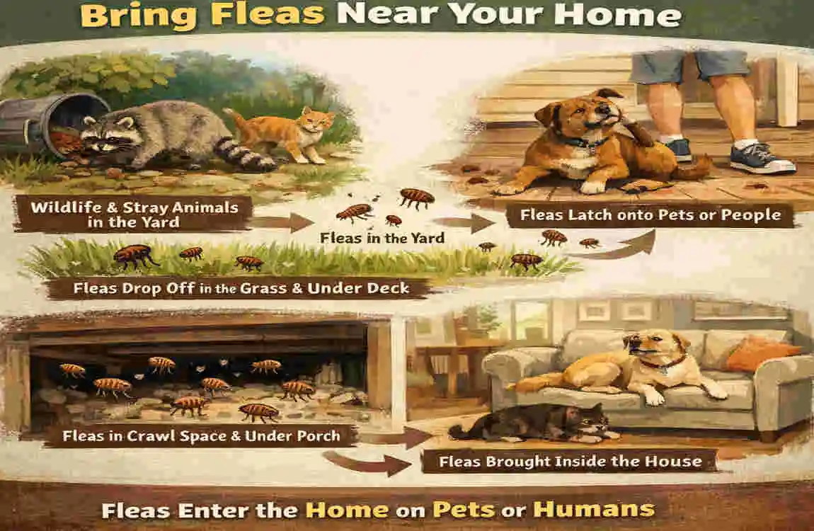 how can fleas get into your house