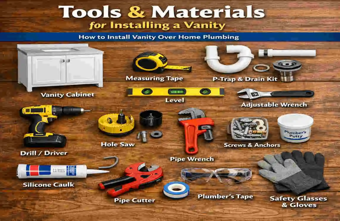 how to install vanity over home plumbing