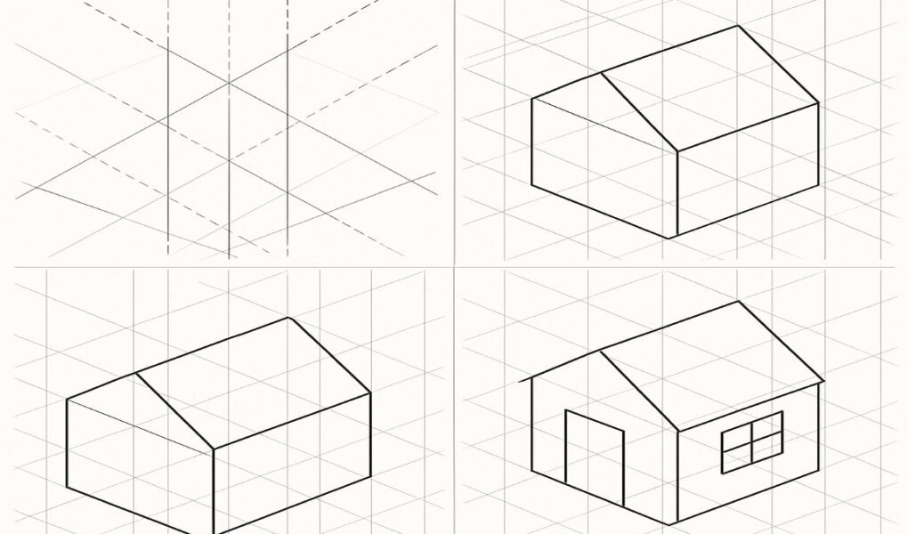 How to make an isometric drawing of a house?