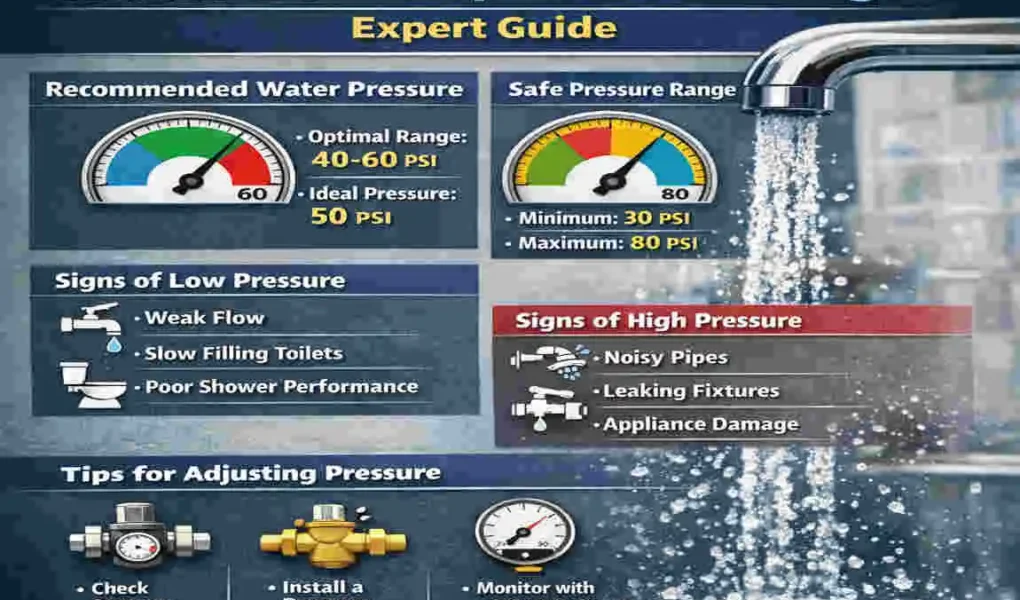what pressure should my house water be at plumbing