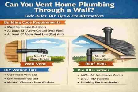 can you vent home plumbing through a wall