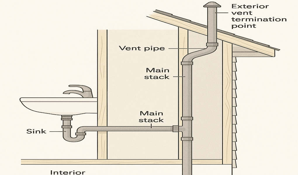 can you vent home plumbing through a wall