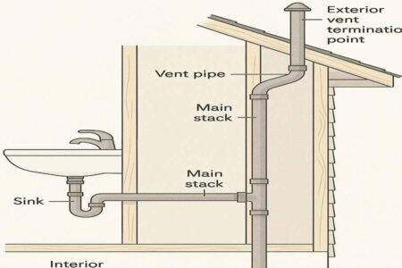 can you vent home plumbing through a wall