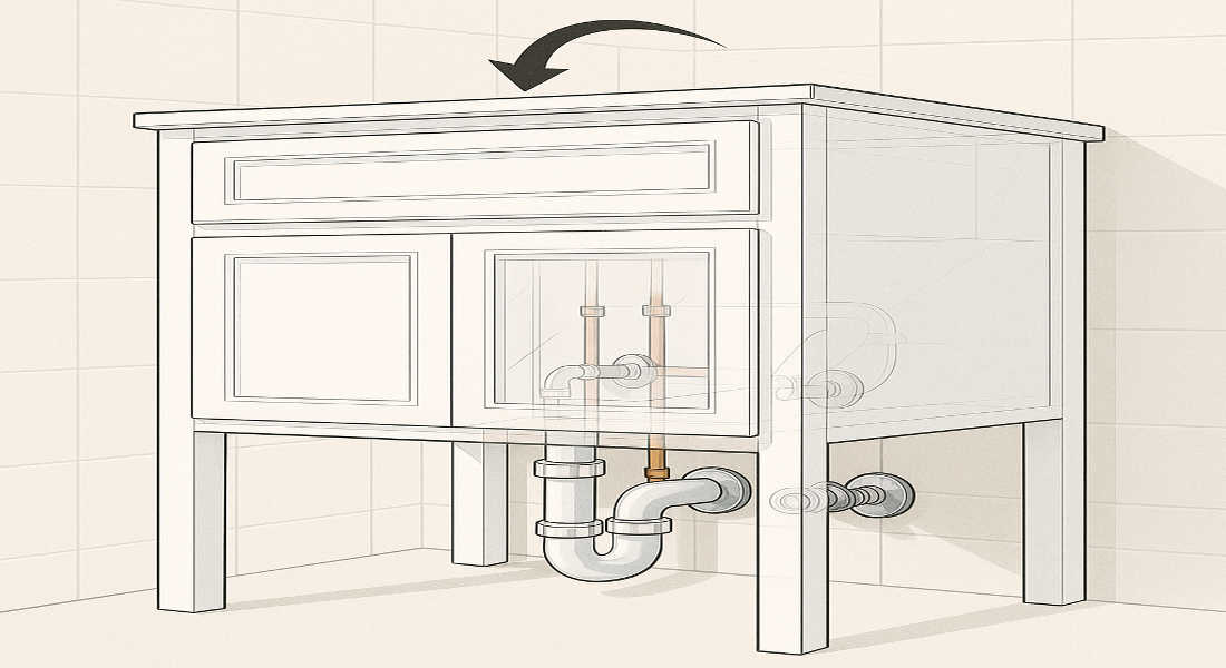 how to install vanity over home plumbing