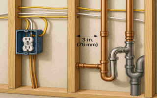 can you run electrical wire next to house plumbing
