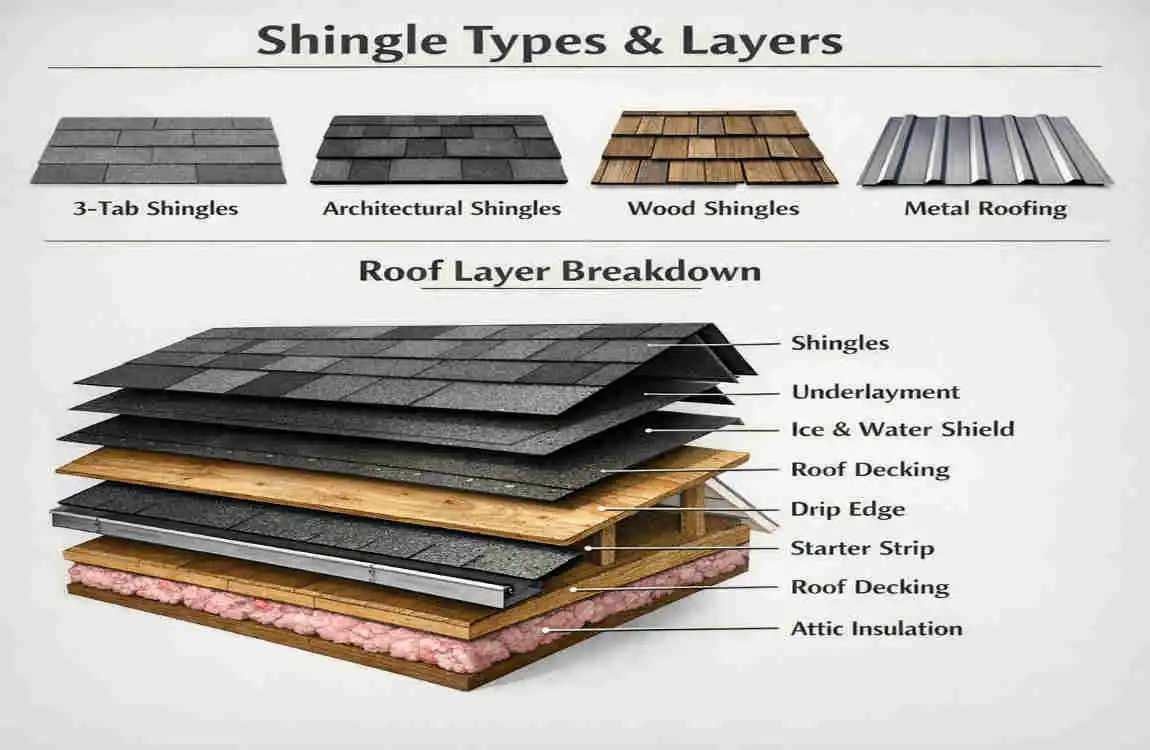 how far should house roofing nails