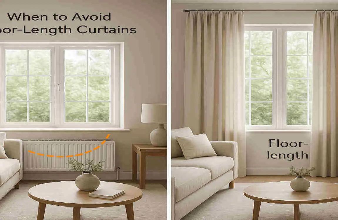 should curtains touch the house floor