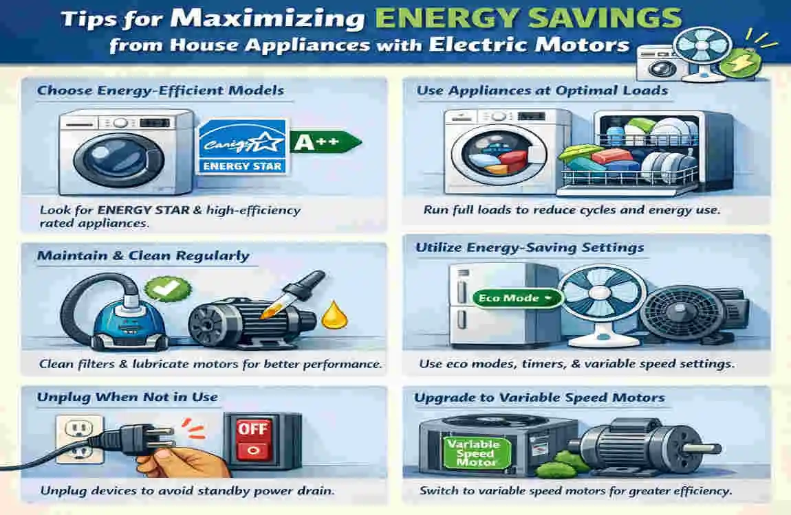 house appliances with electric motors
