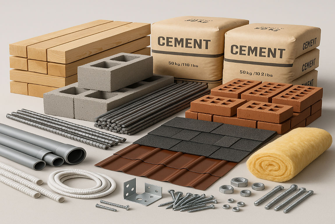 materials needed to build a house