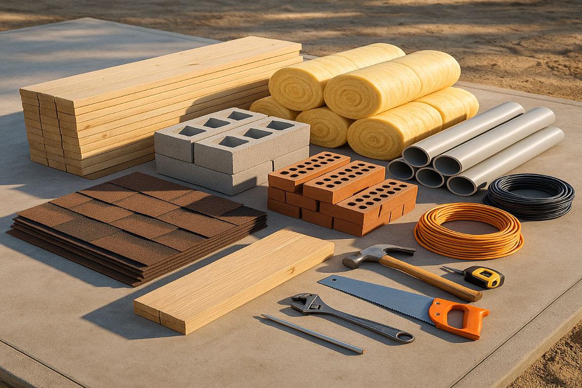materials needed to build a house