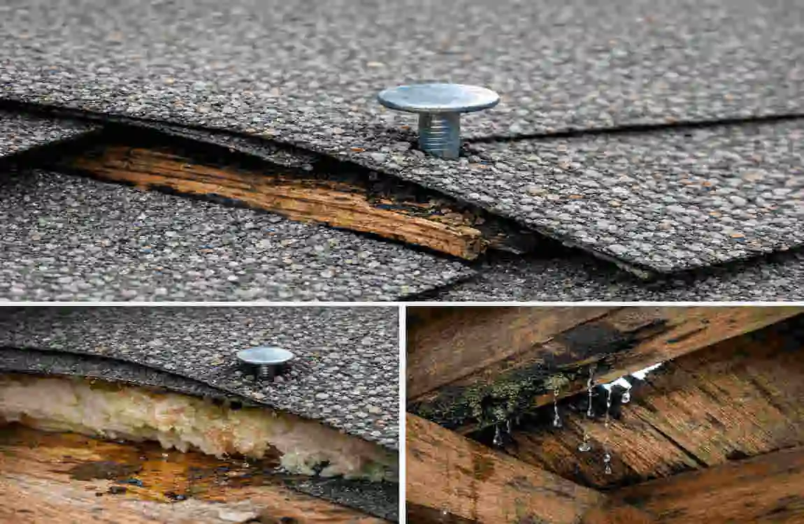 how far should house roofing nails penetrate