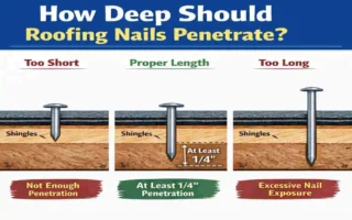 how far should house roofing nails