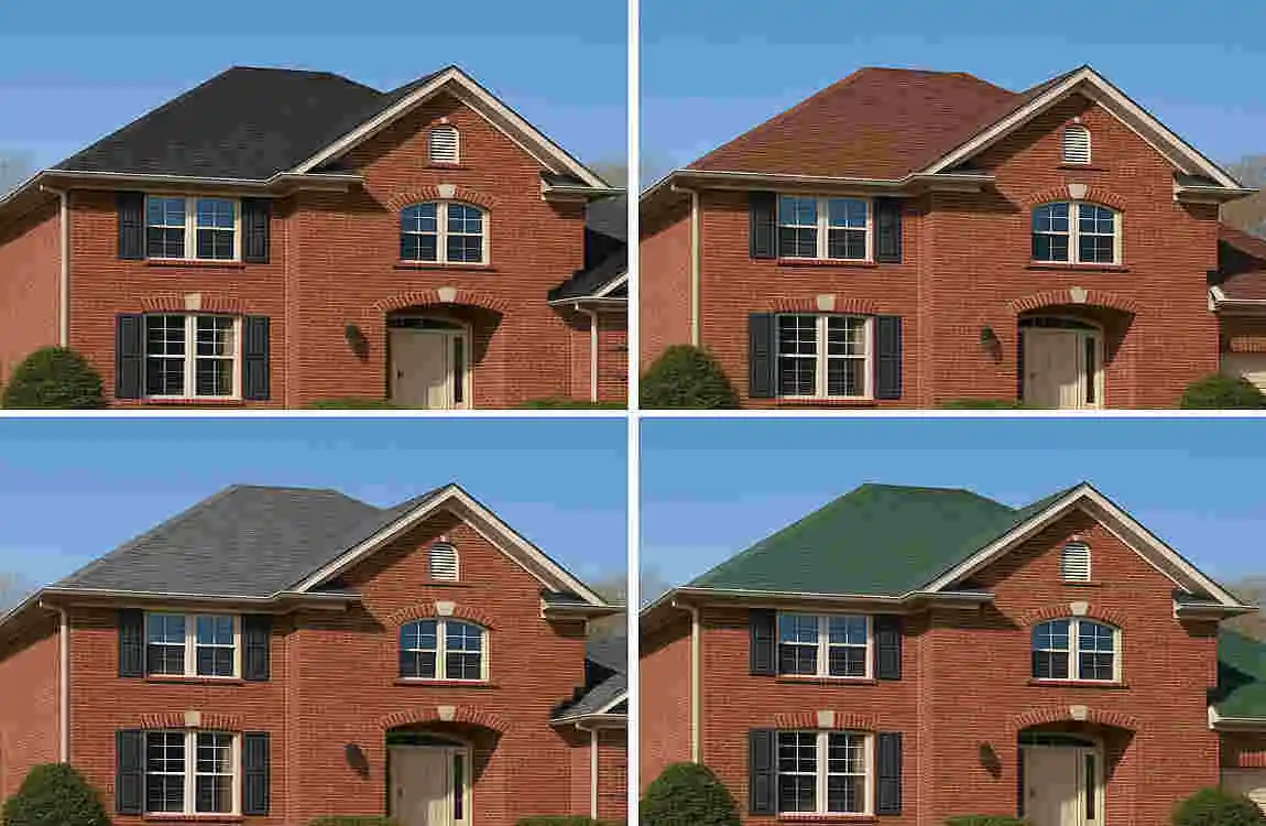 best color roof for red brick house