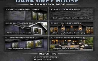 dark grey with black roof house design