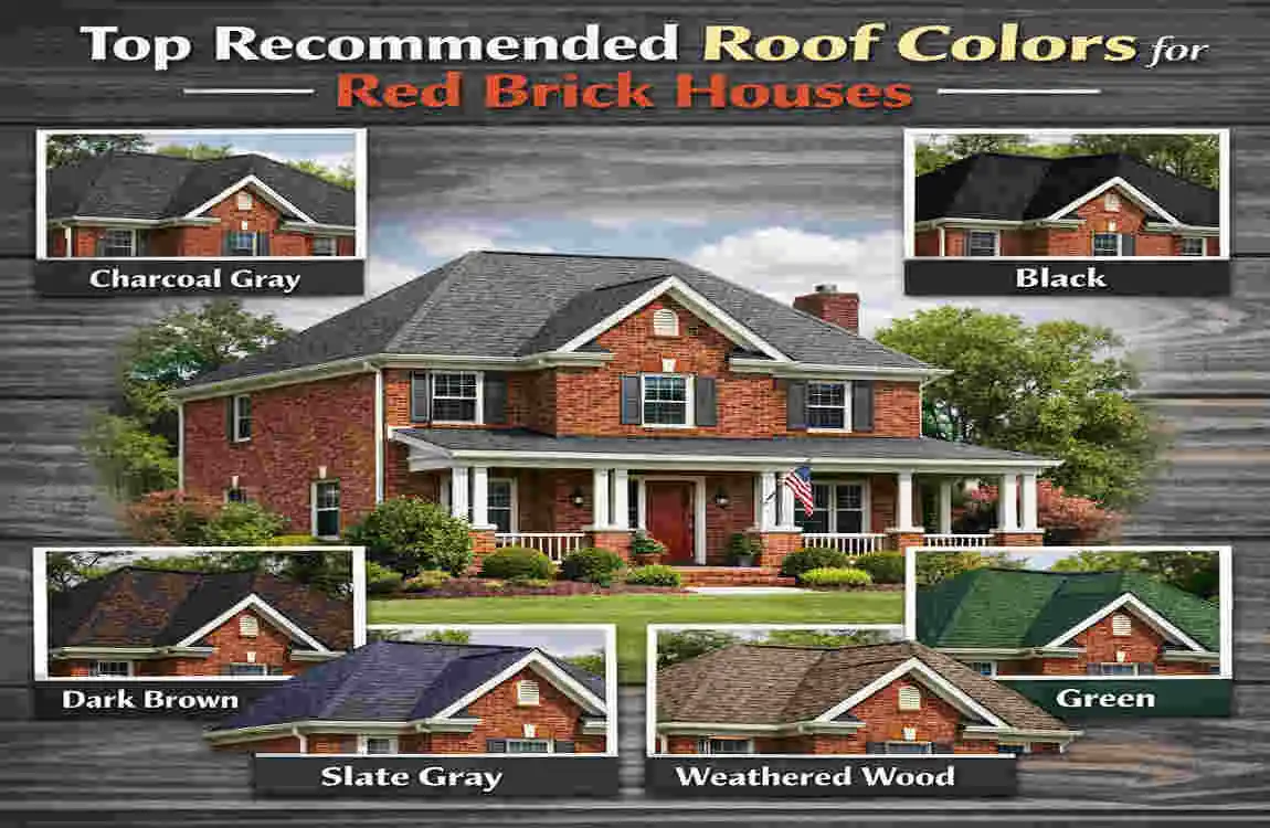 best color roof for red brick house
