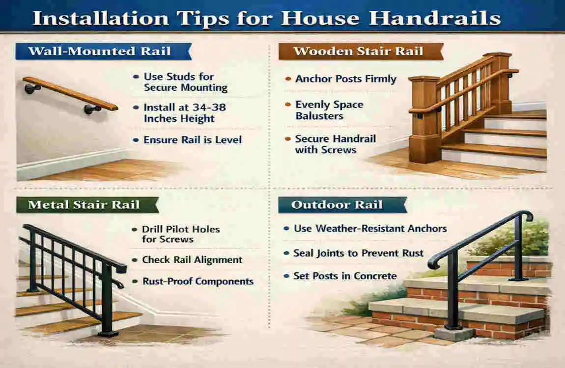 types of house handrails