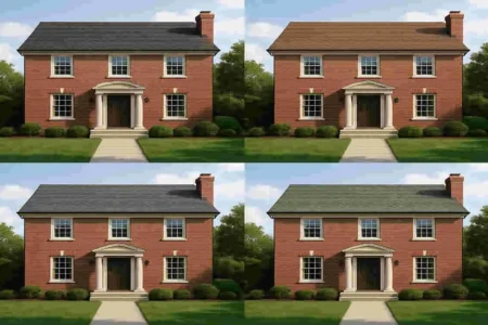 best color roof for red brick house