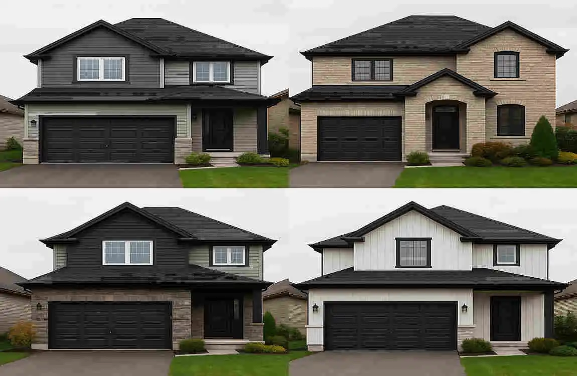 Dark Grey Houses with Black Roofs