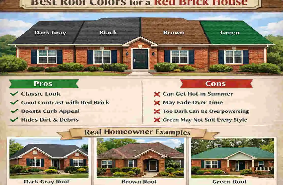 best color roof for red brick house