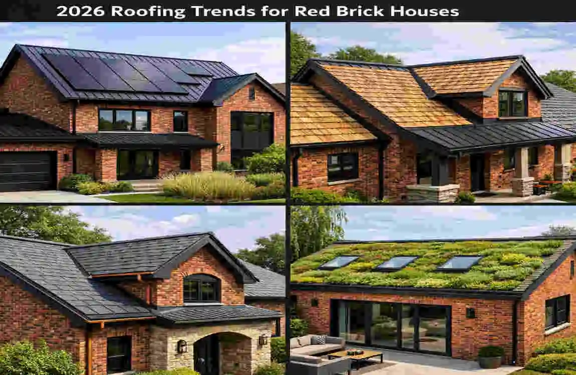 best color roof for red brick house