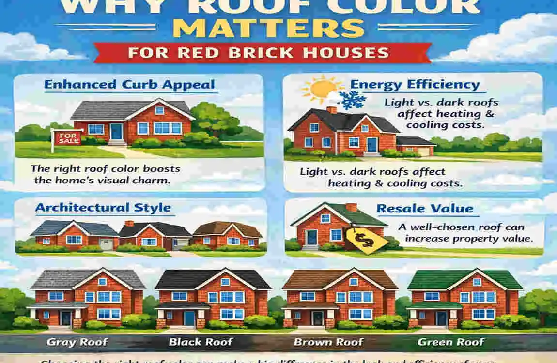 best color roof for red brick house