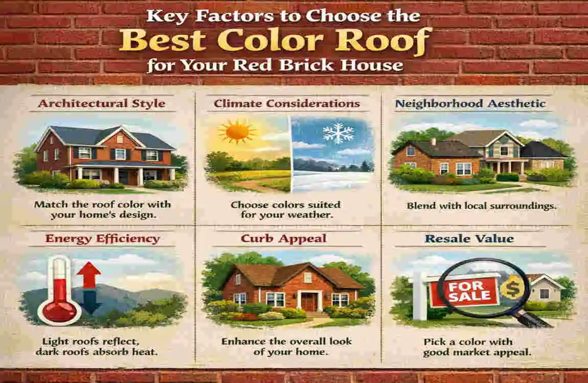 best color roof for red brick house