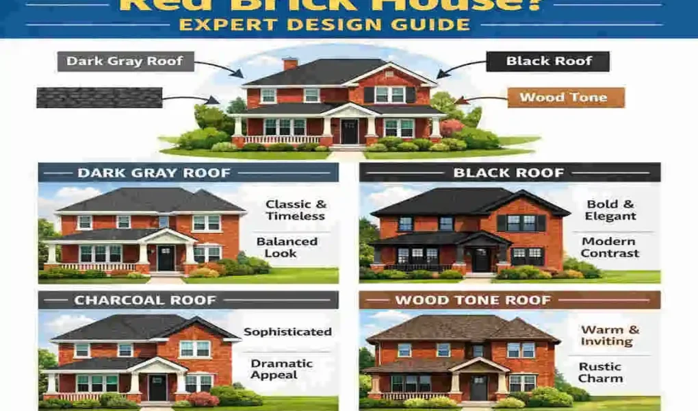 best color roof for red brick house