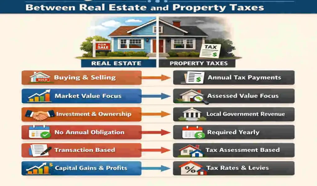 are real estate taxes the same as property taxes