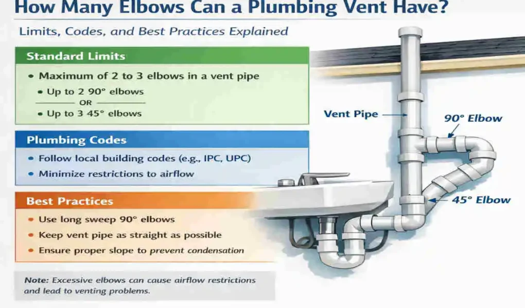 how many elbows can a plumbing vent have