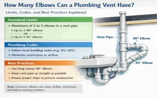 how many elbows can a plumbing vent have