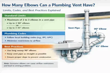 how many elbows can a plumbing vent have