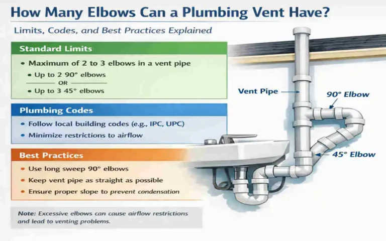 how many elbows can a plumbing vent have