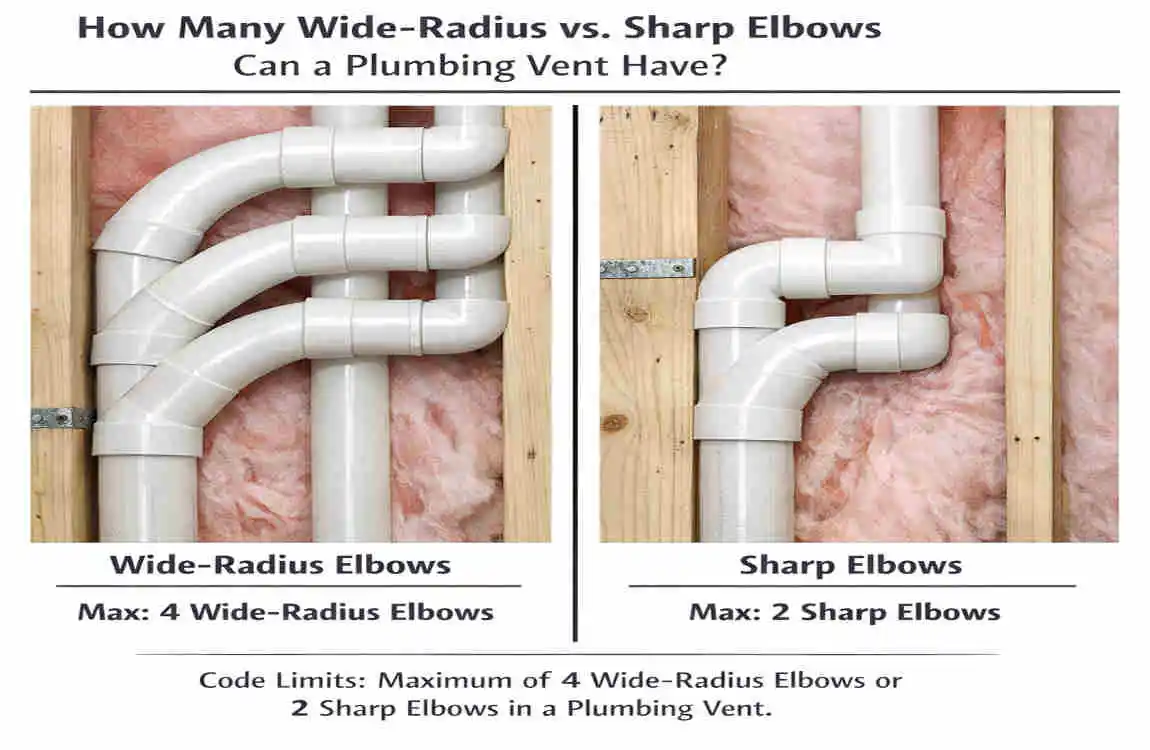how many elbows can a plumbing vent have
