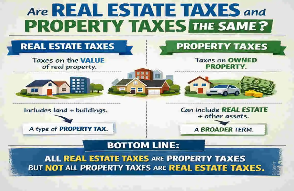 are real estate taxes and property taxes the same